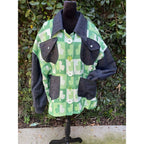 Upcycled Tablecloth Shacket - Shamrock & Denim