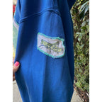 Upcycled Hoodie - Frog & Bug Appliqué