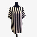 BCBGMAXAZRIA black & white vertical stripe mini shift dress