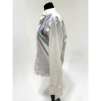 Milroys After 6 vintage hand painted feather tux shirt