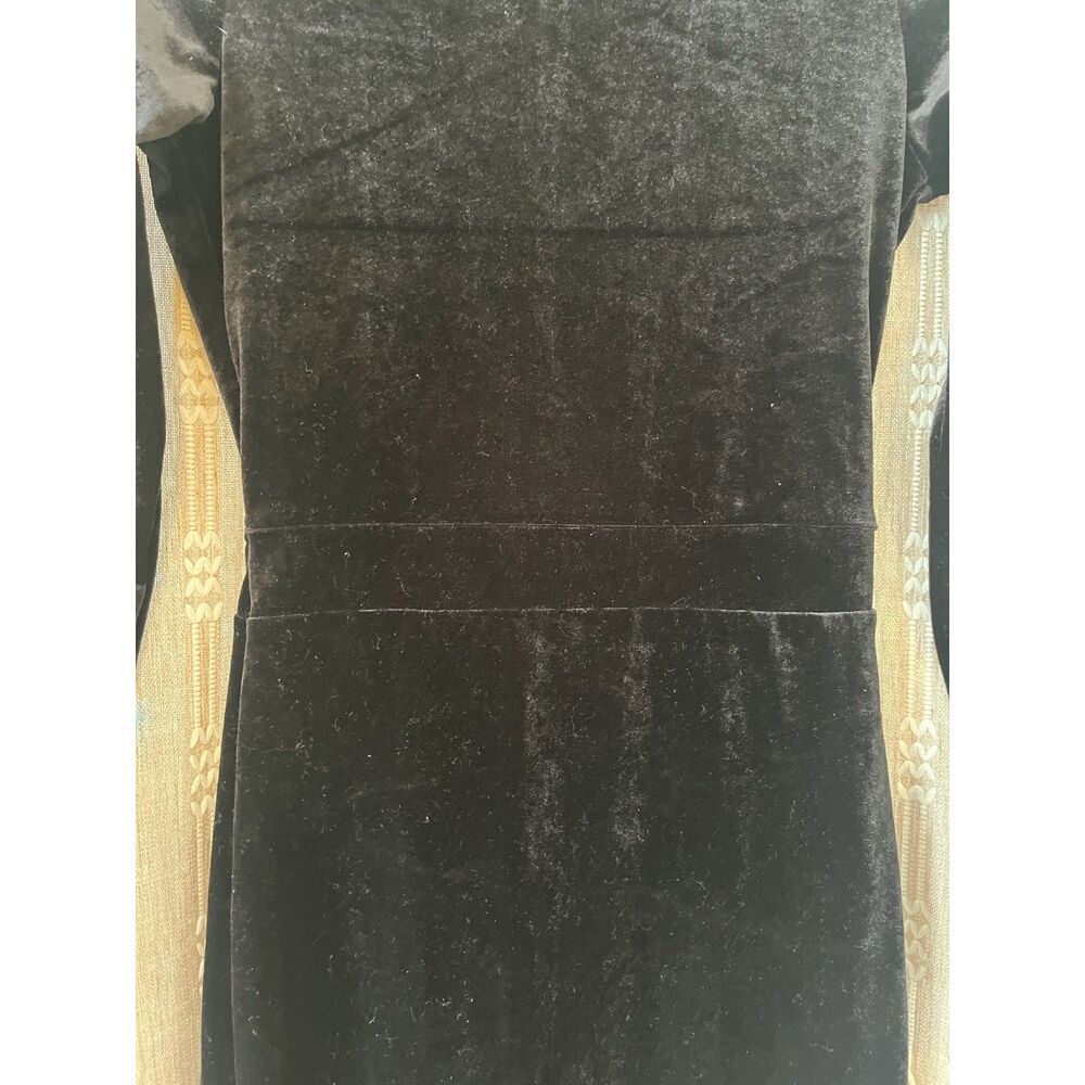 Vintage velvet open back mock long sleeve cocktail dress