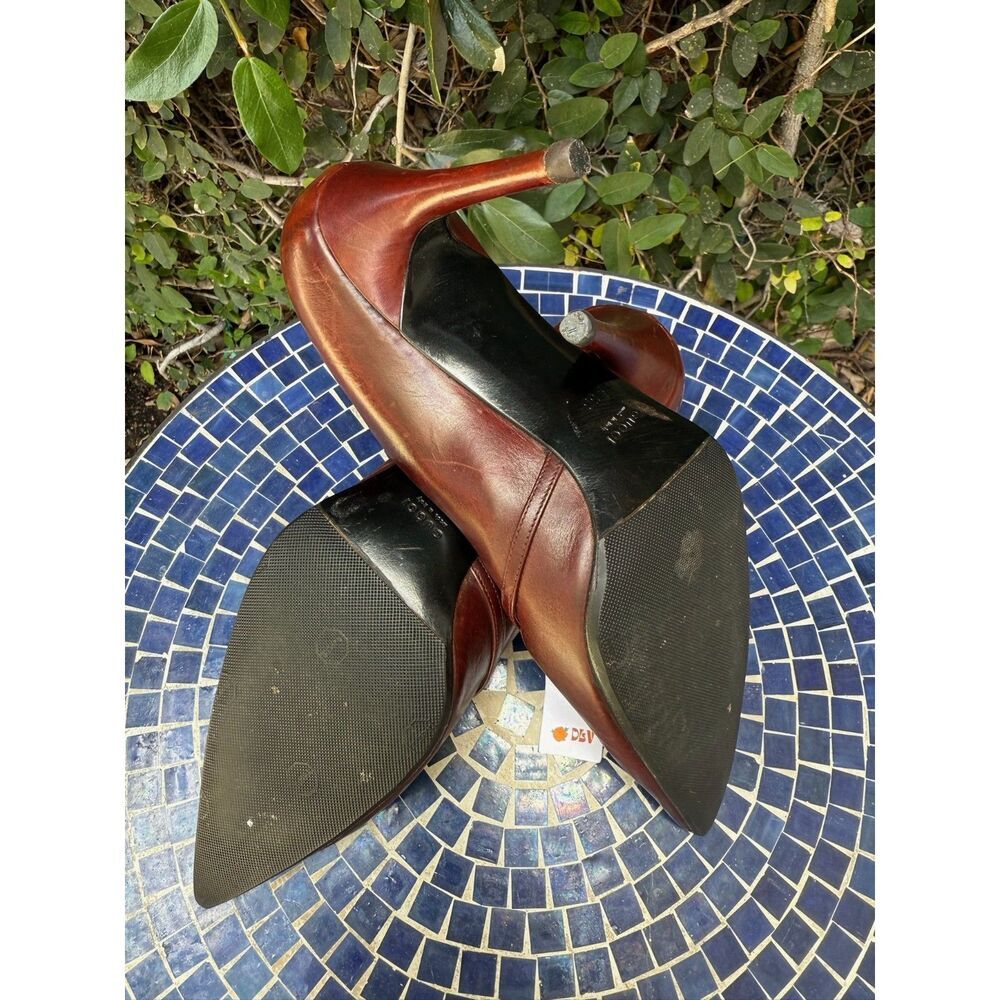 Gucci brown leather stilettos pumps