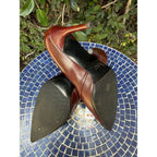 Gucci brown leather stilettos pumps