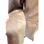 Cavalini Taupe pleather trench coat with faux fur collar