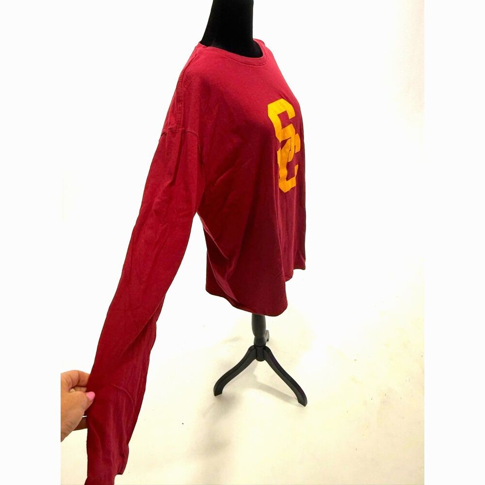 Blue 42 USC Trojans Red Gold Long sleeve logo tee