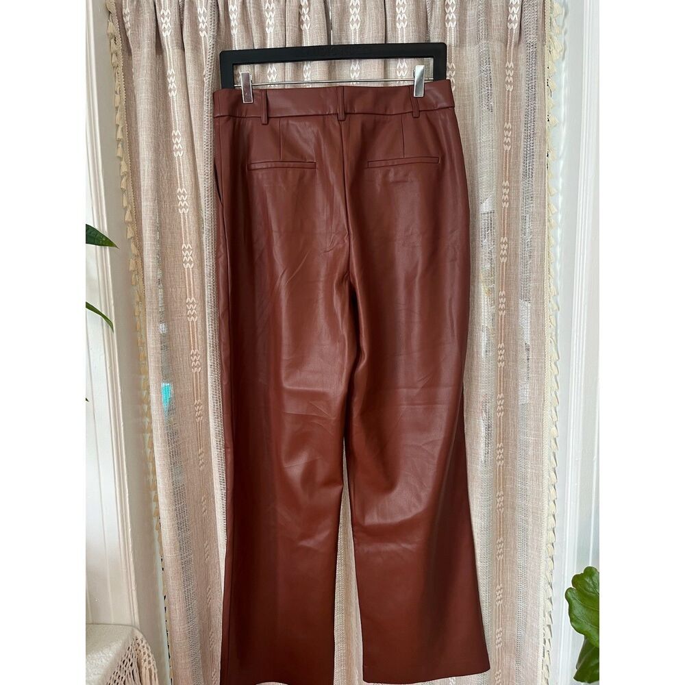 House of Harlow 1960 vegan leather reddish brown pants