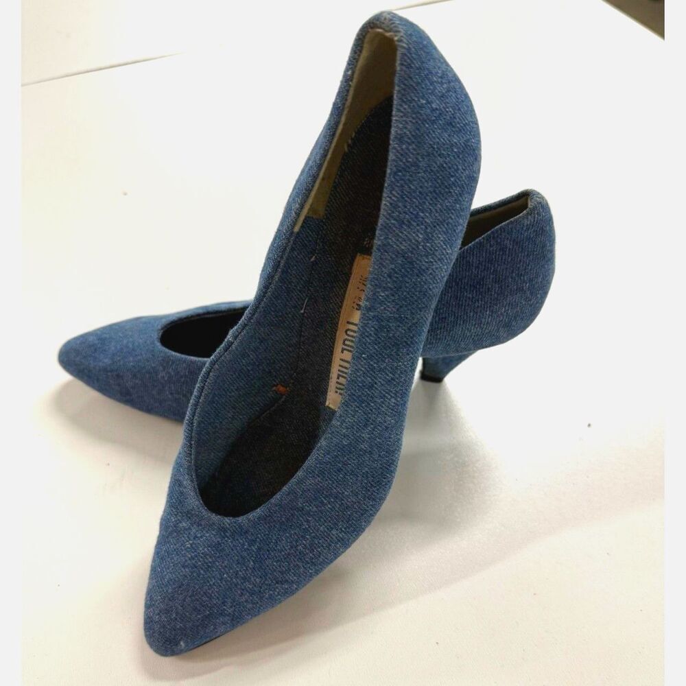 Together	Blue denim pumps vintage 80s
