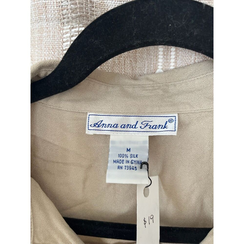 Anna and Frank Vintage 100% Silk Button Down Blouse