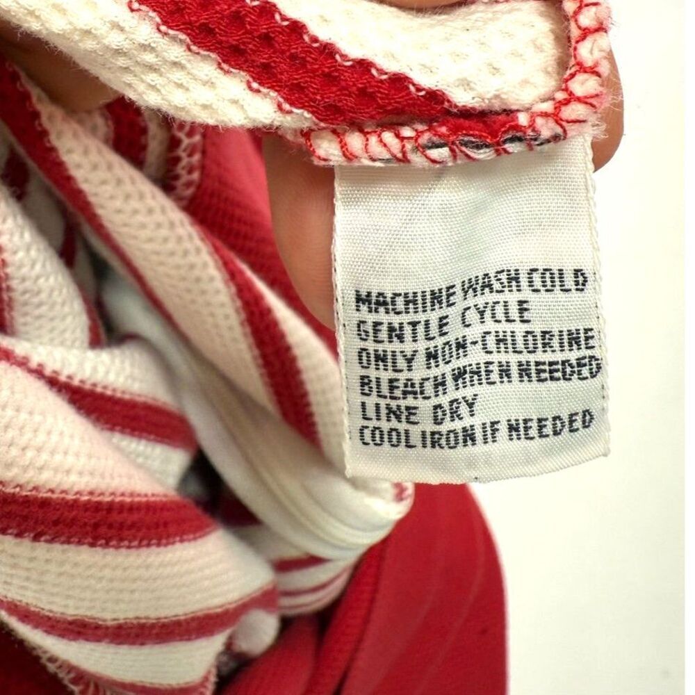 Talbots Petites	vintage red & white stripped textured knit preppy shift dress