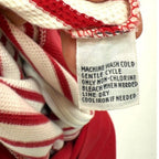 Talbots Petites	vintage red & white stripped textured knit preppy shift dress