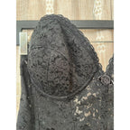 Vintage Fredericks of Hollywood 36D black lace strapless bustier bra
