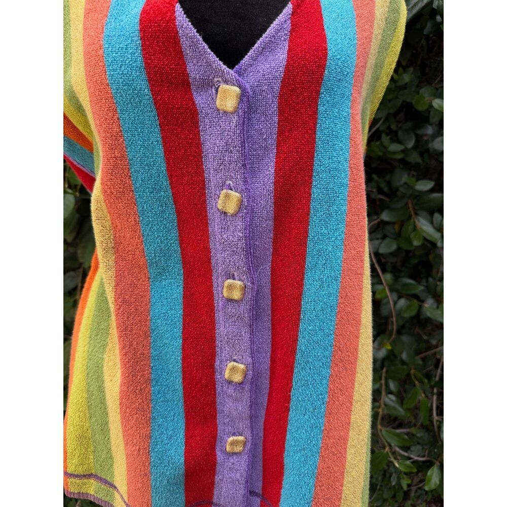 Upcycled Vest - Vintage Rainbow Towel