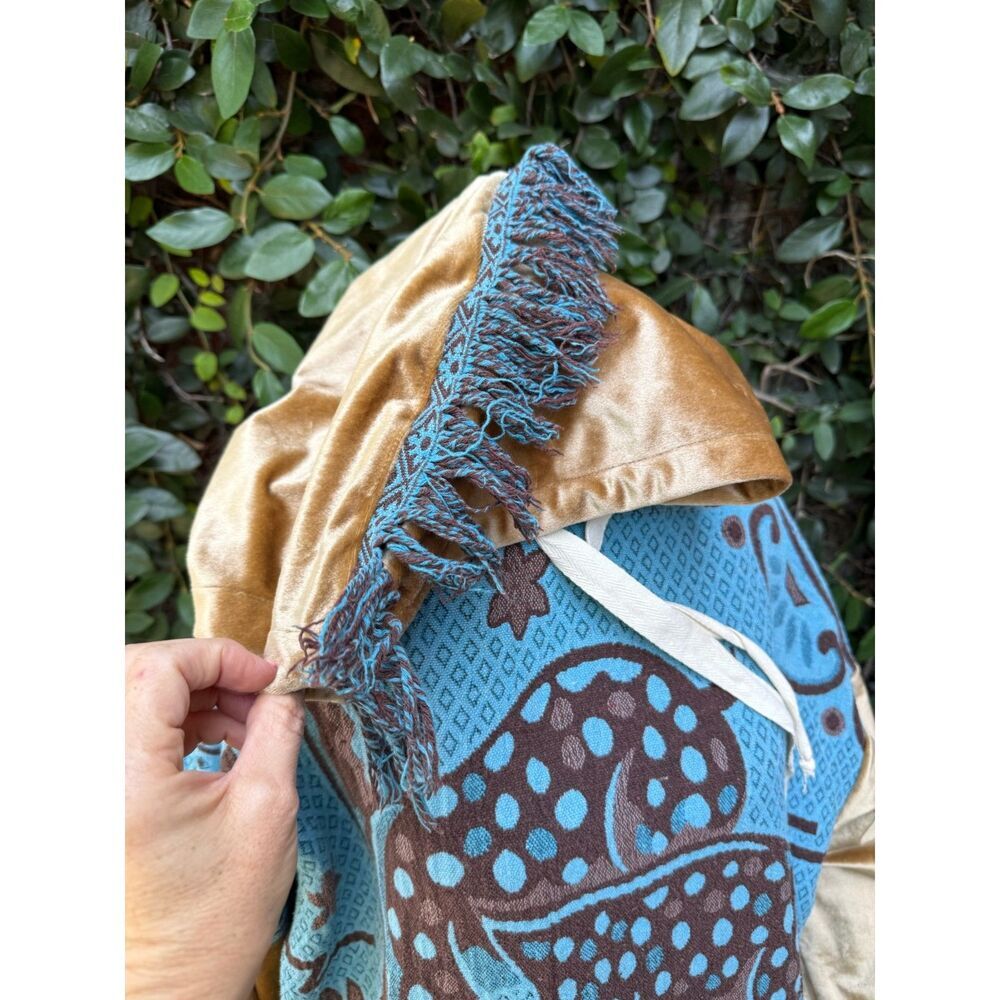 Upcycled Blanket & Curtain Hoodie - Deer Blanket