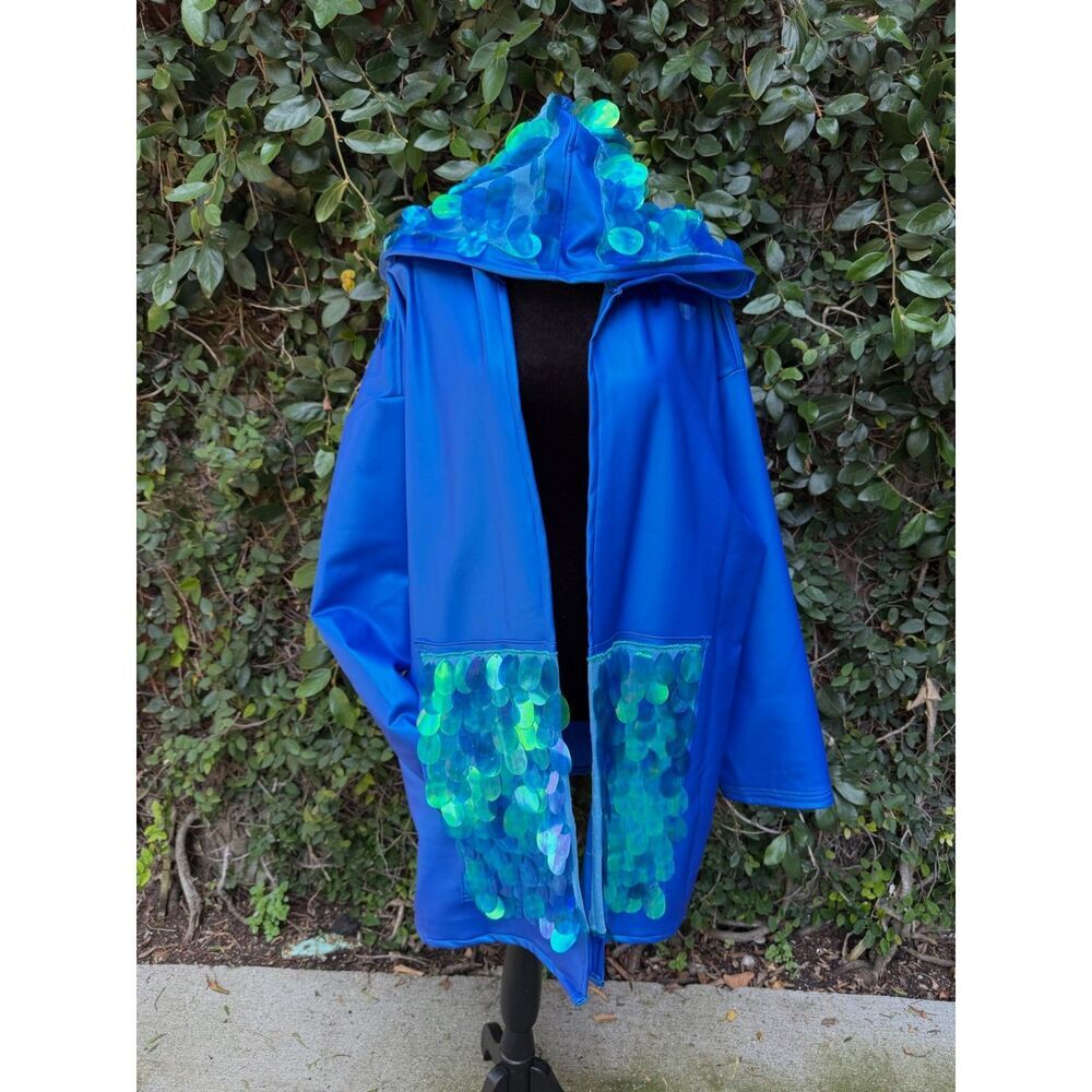 Upcycled Raincoat - Neoprene & Sequins