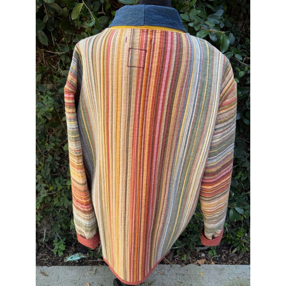 Upcycled Striped Quilt Chore Coat