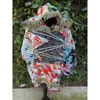 Upcycled Hoodie - Small Black Woven Blanket
