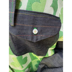 Upcycled Tablecloth Shacket - Shamrock & Denim