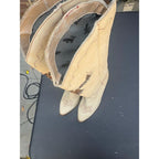 VTG Zodiac USA Phoenix 1970's Western 3.5'' Heel Boots Feather Inlays Size 6.5 W