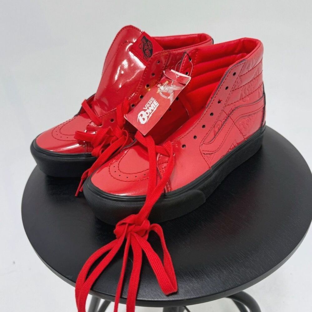 Vans	NWT David Bowie Ziggy Stardust Red Patent Leather High Tops