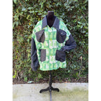 Upcycled Tablecloth Shacket - Shamrock & Denim