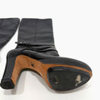 BCBG Mandy boot - Leather knee-high Moto Boots With Rubber Heel Cap