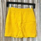 vintage yellow woven mini skirt