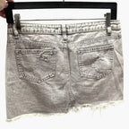 Rock Etiquette distressed denim mini skirt, light wash