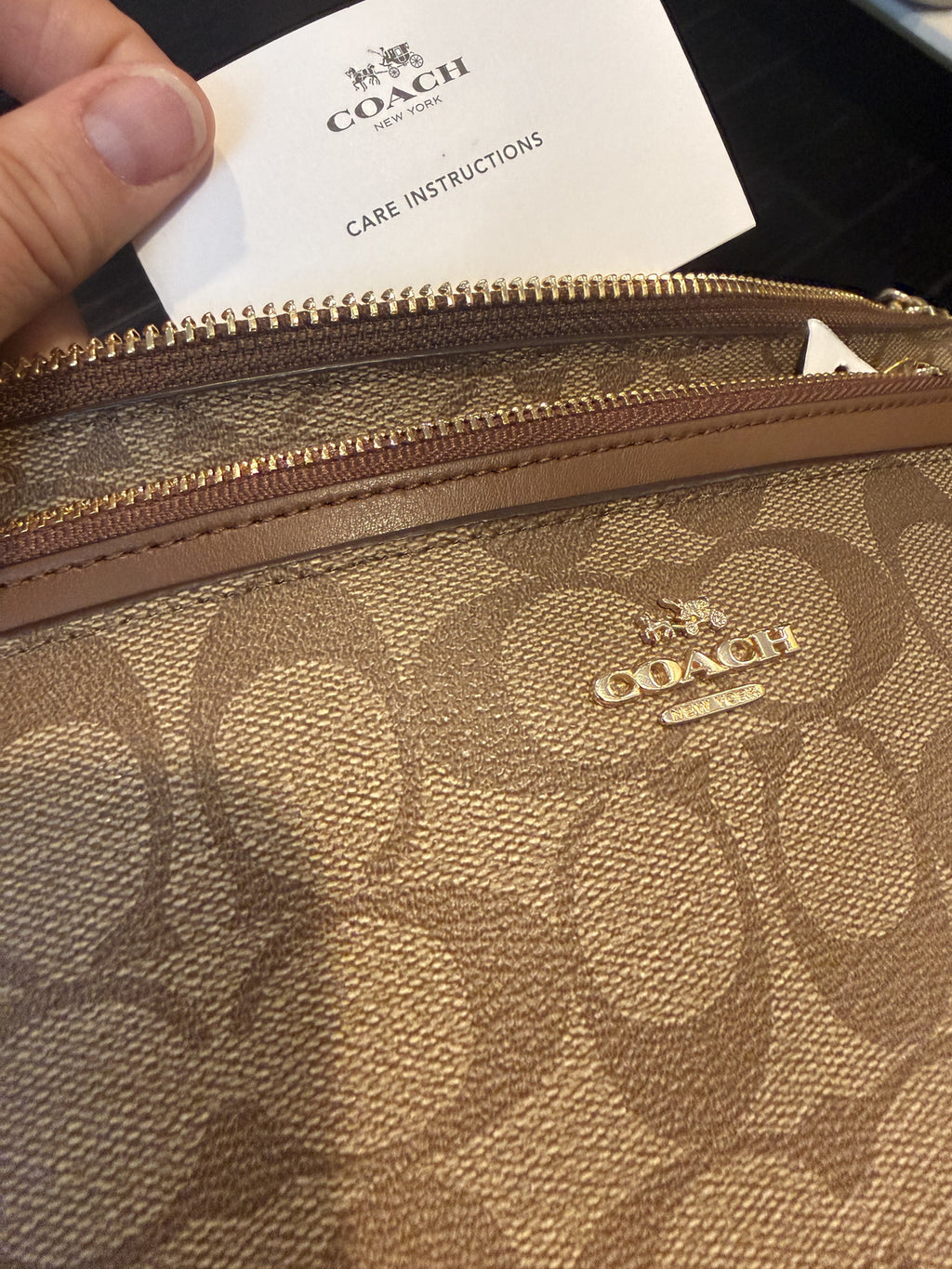 Coach Signature Canvas Crossbody Bag with Leather Trim
