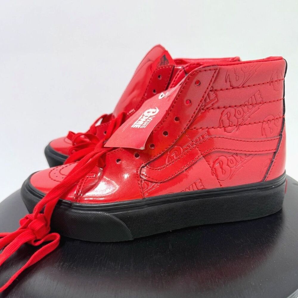 Vans	NWT David Bowie Ziggy Stardust Red Patent Leather High Tops