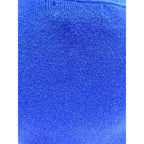 Halogen royal blue scalloped crew neck cotton blend sweater