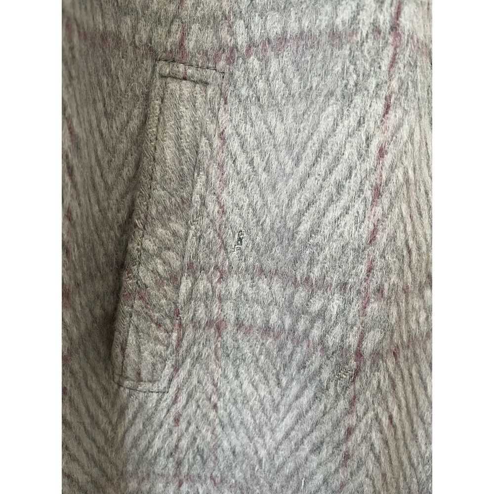 Vintage 80s grey wool plaid overcoat