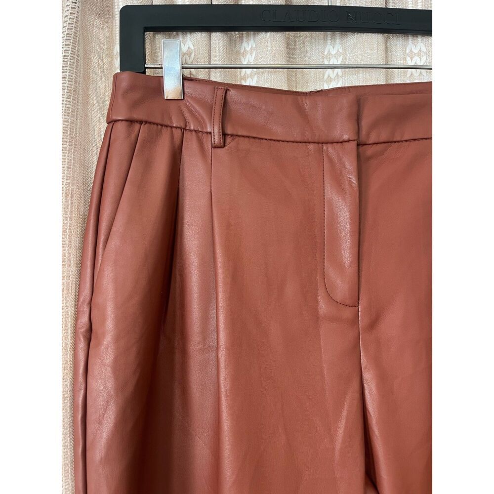 House of Harlow 1960 vegan leather reddish brown pants