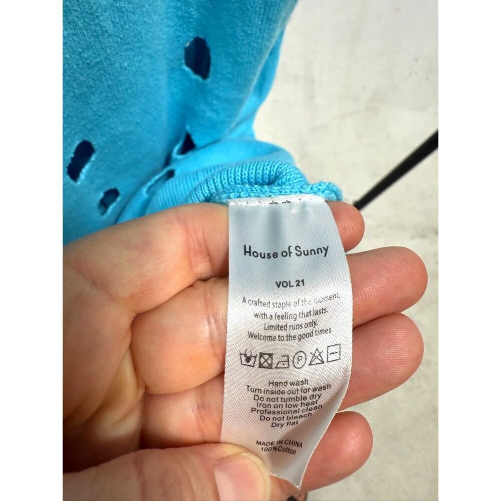 House of Sunny canopy knit midi sleeveless dress sky blue