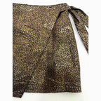 Express NWOT black w/ metallic gold purple abstract brocade mini skirt