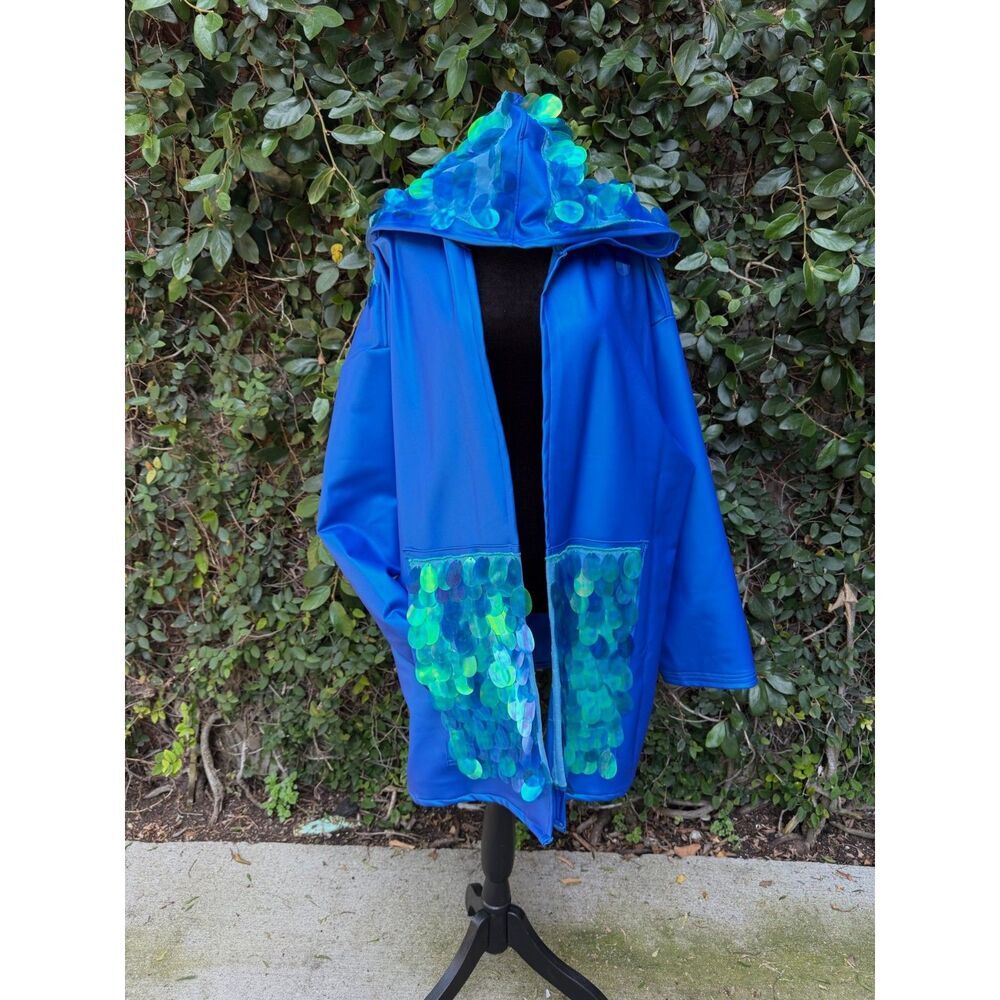 Upcycled Raincoat - Neoprene & Sequins