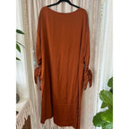 Nap	NWT Rust satin loungewear long sleeve midi dress / night gown