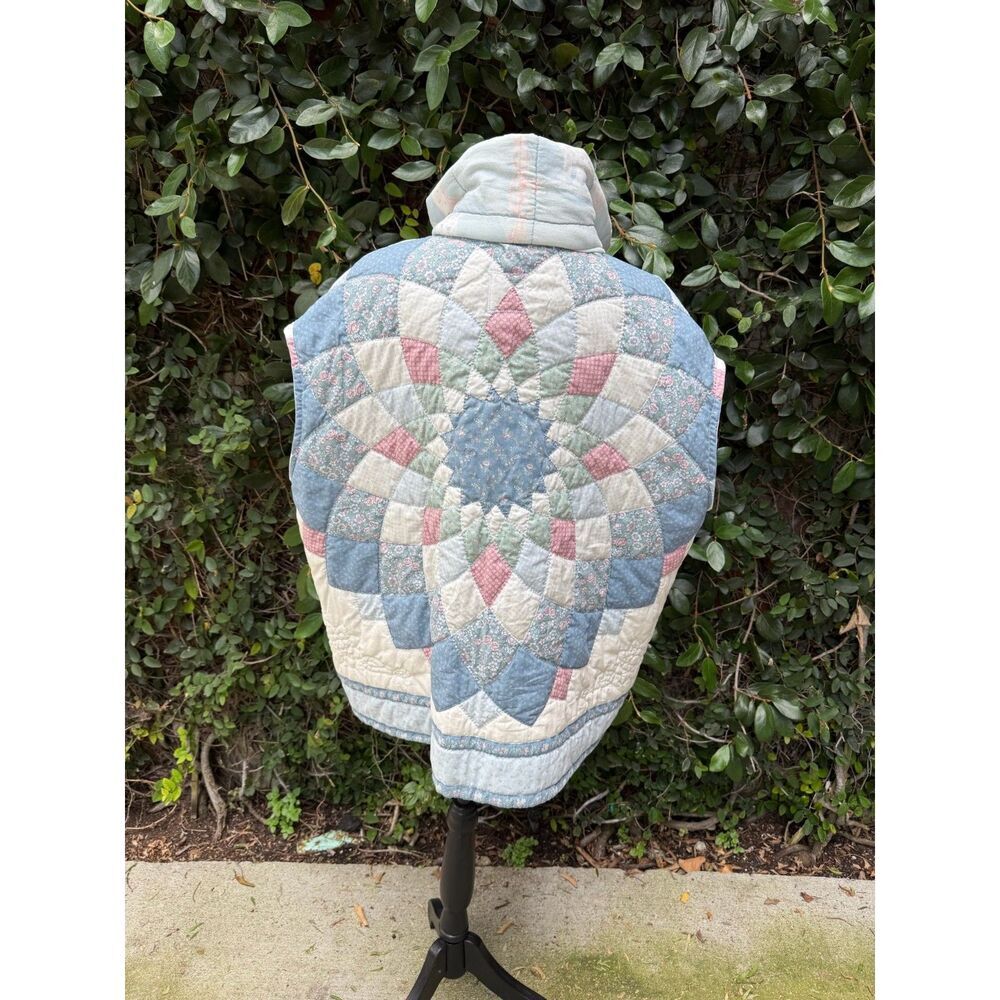 Upcycled Quilt Full Zip Vest - Cats & Star