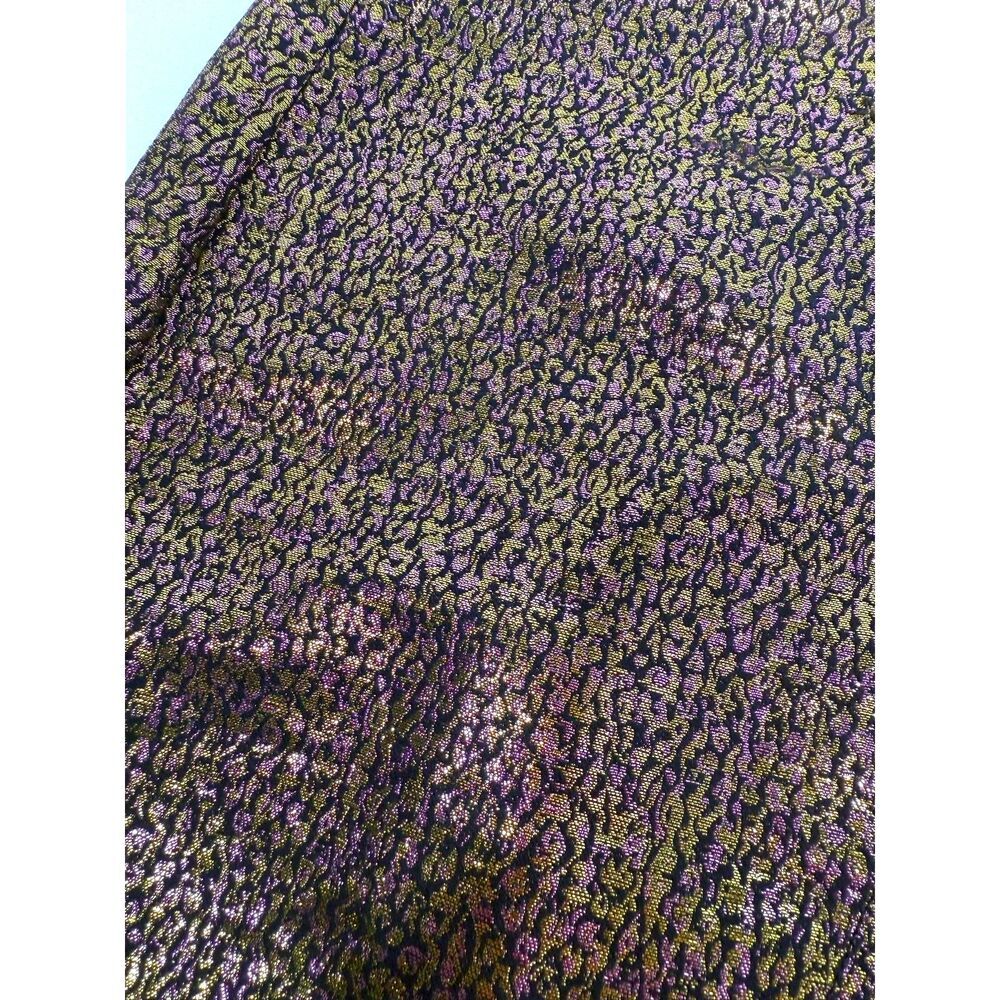 Express NWOT black w/ metallic gold purple abstract brocade mini skirt