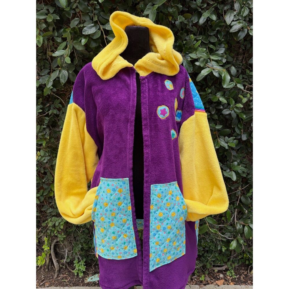 Upcycled Care Bear Quilt Fleece Coat