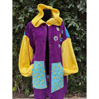 Upcycled Care Bear Quilt Fleece Coat