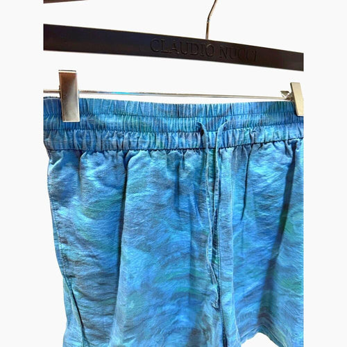 & Other Stories blue print drawstring shorts