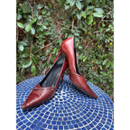Gucci brown leather stilettos pumps