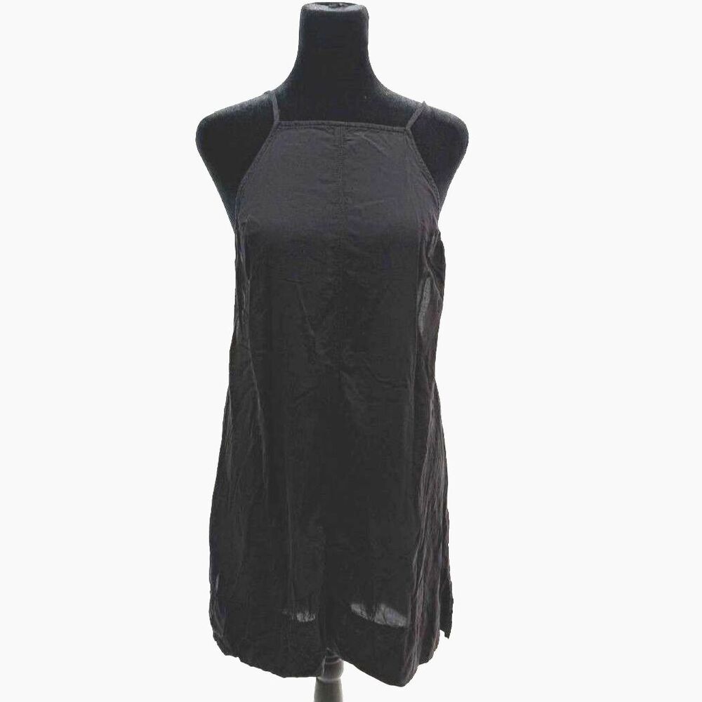 Free People black strappy halter a line shift mini sundress