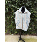 Upcycled Quilt Full Zip Vest - Cats & Star