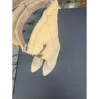 VTG Zodiac USA Phoenix 1970's Western 3.5'' Heel Boots Feather Inlays Size 6.5 W
