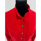 vintage red wool mandarin collar blazer w/ silver buttons