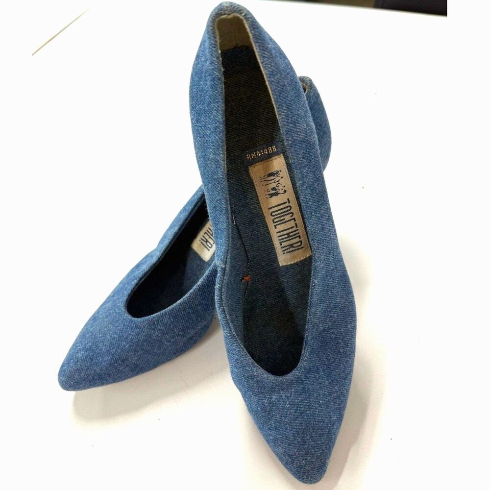 Together	Blue denim pumps vintage 80s