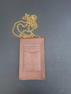 Coach EUC Brown Leather Phone Crossbody Bag with Gold Chain