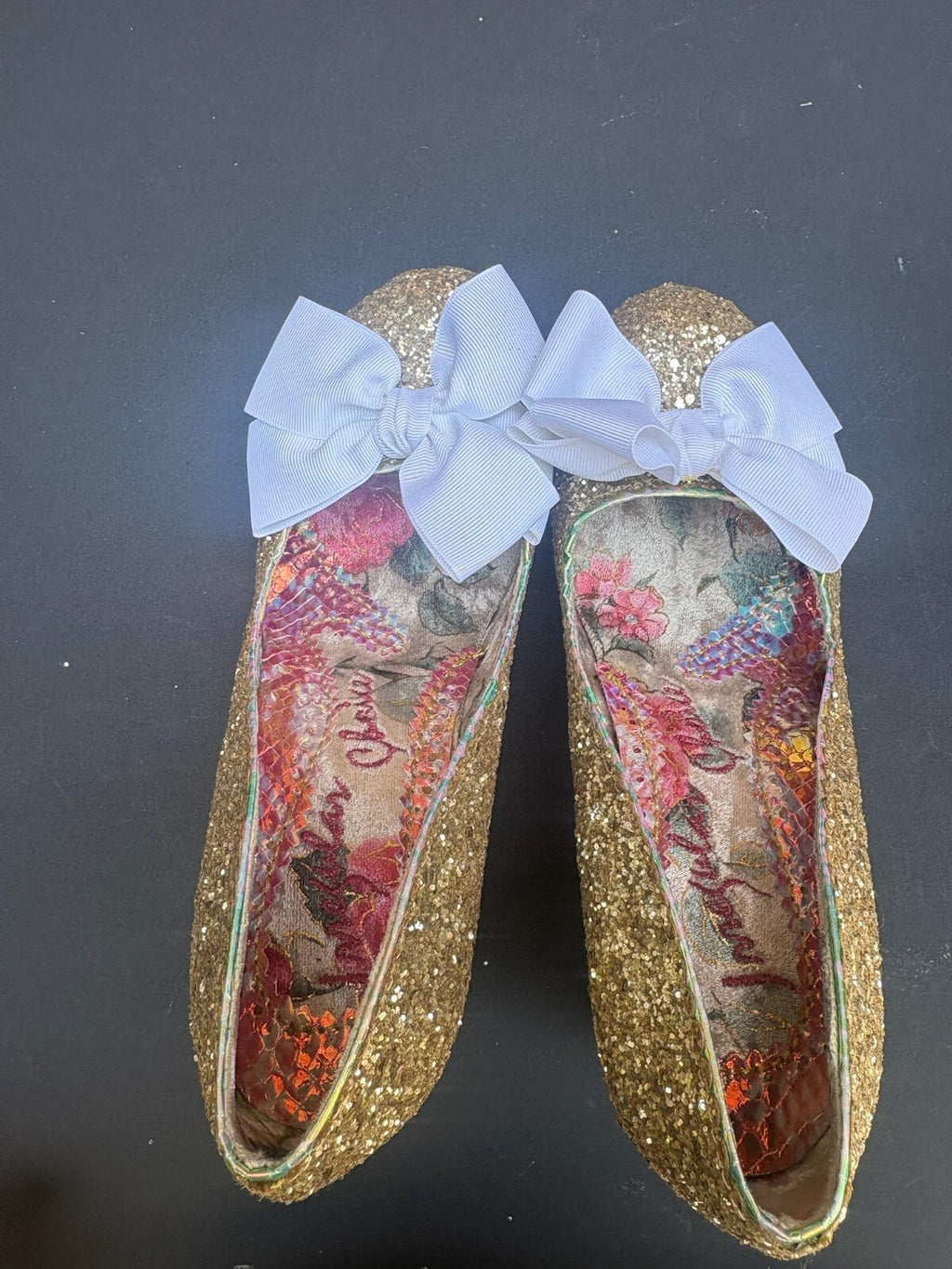 Irregular Choice NWB Gold Glitter Wedding Heels