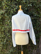 Upcycled cropped men's dress shirt - snake